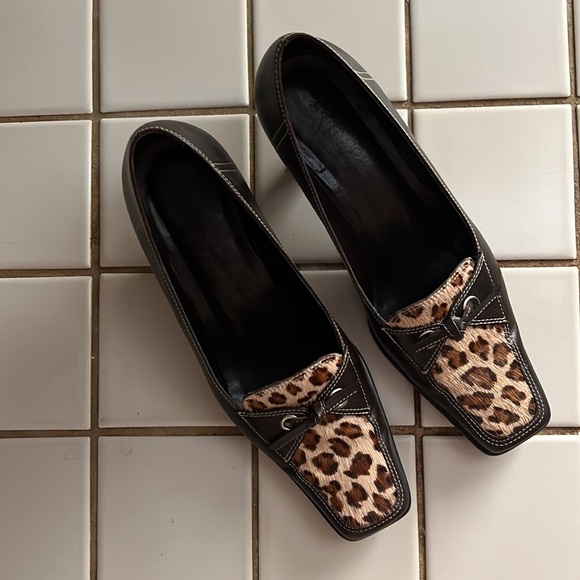 Leather Cheetah Fur Heels - Picture 2 of 5